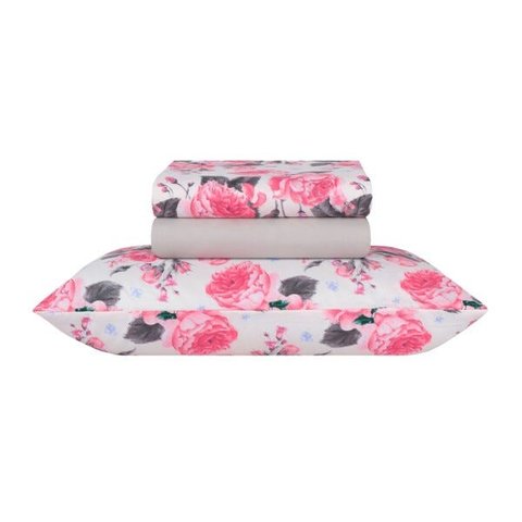 Jogo de Cama Lençol Casal Estampado 4 peças Charlotte Sultan