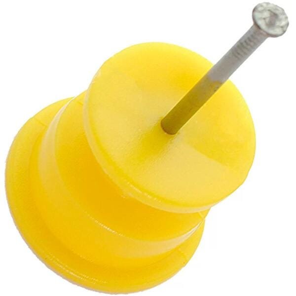 Isolador Roldana Plástico Anti UV Fio com Prego 100un Amarelo - CNI, Opção: Amarelo (a), Tamanho - 2