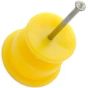 Ver imagem 2 de Isolador Roldana Plástico Anti UV Fio com Prego 100un Amarelo - CNI, Opção: Amarelo (a), Tamanho