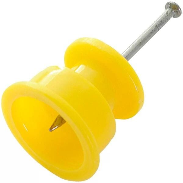 Isolador Roldana Plástico Anti UV Fio com Prego 100un Amarelo - CNI, Opção: Amarelo (a), Tamanho