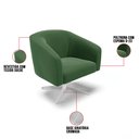 Ver imagem 7 de Poltrona Giratória Stella Suede Verde Base Cromada - D’Rossi