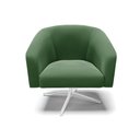 Ver imagem 3 de Poltrona Giratória Stella Suede Verde Base Cromada - D’Rossi