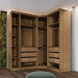 Guarda Roupa Modulado Safira 009 em Mdf com 5 Portas e 6 Gavetas - 3