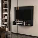 Ver imagem 1 de Painel Pompéia Suspenso para Tv de até 32 Polegadas - Preto com Nature