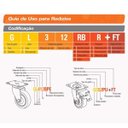 Ver imagem 3 de Rodízio Giratório PU 6" Laranja com Freio Simples - Ajax, Tamanho: 6"