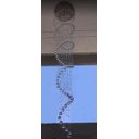 Ver imagem 3 de Lustre De Cristal Legítimo Espiral Com 3,30 Metros De Altura, Base De Inox Polido Com 40CM De Diâm.