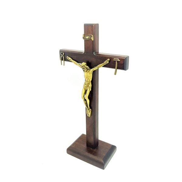 Crucifixo de Mesa de Nossa Senhora da Salette 23 cm (Cruz Saletina Mesa 23 cm) - 2