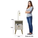 Ver imagem 6 de Mesa de Cabeceira com 1 Gaveta 1 Nicho Pé Palito Alexa-Off White- Edecasamoveis