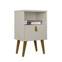 Ver imagem 2 de Mesa de Cabeceira com 1 Gaveta 1 Nicho Pé Palito Alexa-Off White- Edecasamoveis