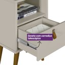 Ver imagem 4 de Mesa de Cabeceira com 1 Gaveta 1 Nicho Pé Palito Alexa-Off White- Edecasamoveis