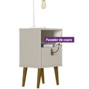 Ver imagem 5 de Mesa de Cabeceira com 1 Gaveta 1 Nicho Pé Palito Alexa-Off White- Edecasamoveis