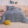 JOGO DE CAMA QUEEN 100% POLIESTER COM 4 PEÇAS:Cinza - 1