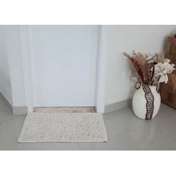 Tapete Algodão para Banheiro, Quarto, Sala - Tamanho 0,50 x 0,80 - Pelo Médio- Cor Cru - 4