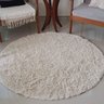 Tapete Algodão Redondo para Sala, Quarto - Tamanho - 1,20M x1,20M - Cru Pelo Alto - 6
