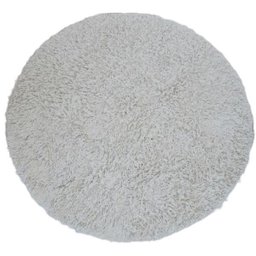 Tapete Algodão Redondo para Sala, Quarto - Tamanho - 1,20M x1,20M - Cru Pelo Alto - 5
