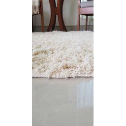 Tapete Algodão Redondo para Sala, Quarto - Tamanho - 1,20M x1,20M - Cru Pelo Alto - 4