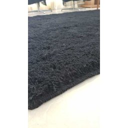 Tapete Algodão Redondo para Sala, Quarto e Escritório - Tamanho - 1,50M x 1,50M - Cor Preto - 1