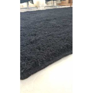 Tapete Algodão Redondo para Sala, Quarto e Escritório - Tamanho - 1,50M x 1,50M - Cor Preto