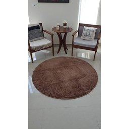 Tapete Algodão Redondo para Sala, Quarto e Escritório - Tamanho - 1,50M x 1,50M - Cor Preto - 3
