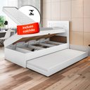 Ver imagem 1 de Cama Com Baú Solteiro Com Auxiliar E 2 Colchões Larissa Branco Framar