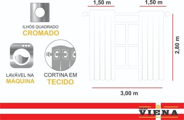 Cortina Tecido Veda Luz Preto 3,00 X 2,80 Porta Blindex - 3