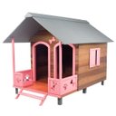 Ver imagem 1 de Casinha Casa de Cachorro Madeira Grande Dupla com Varanda Dog House