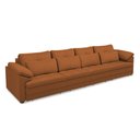 Ver imagem 2 de Sofá Retrátil Manual Sala de Estar Nolan Bipartido 379cm Conforto Premium em Couro Terracota G58 - G