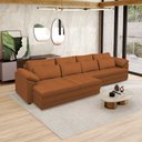 Ver imagem 1 de Sofá Retrátil Manual Sala de Estar Nolan Bipartido 379cm Conforto Premium em Couro Terracota G58 - G