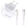 Carregador Turbo Duplo Usb-c Compativel Ipad e Iphone 12 13 14 - 40w - 4