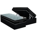Ver imagem 1 de Conjunto Box Baú Solteiro: Colchão Espuma Ortobom Superpocket Elegant + Base Crc Suede Black(