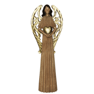 Anjo Resina Bege Dourado Casa Fraga