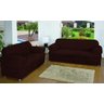 CAPA PARA SOFÁ DE ELASTICO 3 E 2 LUGARES:Marrom-Escuro - 1