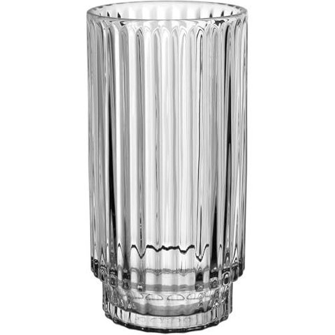 Vaso Decorativo Enfeite Casa Home&co Lapidado Vidro 27x14x14cm Transparent