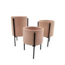 Ver imagem 1 de Vasinho com Suporte Rosa 15/13/11cm Planta Vaso Base 3PÇ