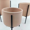 Ver imagem 4 de Vasinho com Suporte Rosa 15/13/11cm Planta Vaso Base 3PÇ