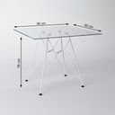 Ver imagem 2 de Mesa Eiffel Quadrada 90cm Tampo de Vidro com Base de Ferro Branco