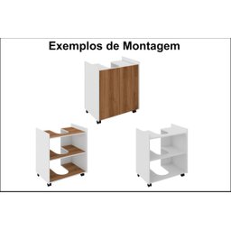 Gabinete Armário Banheiro Pia de Coluna Eccos-branco/nature - 4