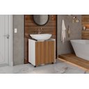 Ver imagem 1 de Gabinete Armário Banheiro Pia de Coluna Eccos-branco/nature