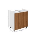 Ver imagem 3 de Gabinete Armário Banheiro Pia de Coluna Eccos-branco/nature