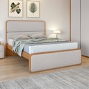 Ver imagem 1 de Cama Casal 1,40 Easy Like Tecido Corano Bege Amendoa Clean