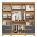 Ver imagem 5 de Guarda Roupa Casal 212cm com Espelho Vivacce Freijó/titanium - Albatroz