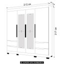 Ver imagem 4 de Guarda Roupa Casal 212cm com Espelho Vivacce Freijó/titanium - Albatroz