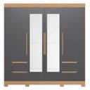Ver imagem 6 de Guarda Roupa Casal 212cm com Espelho Vivacce Freijó/titanium - Albatroz