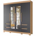 Ver imagem 1 de Guarda Roupa Casal 212cm com Espelho Vivacce Freijó/titanium - Albatroz