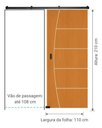Ver imagem 2 de Porta Ipê Champanhe Friso 9 110x210cm c/ Kit Correr Preto