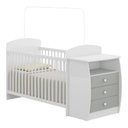 Ver imagem 1 de Berço Cômoda Para Colchão 60 X 130 Cm Rafael Multimóveis Fg0516 Branco/cinza