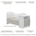 Ver imagem 4 de Berço Cômoda Para Colchão 60 X 130 Cm Rafael Multimóveis Fg0516 Branco/cinza