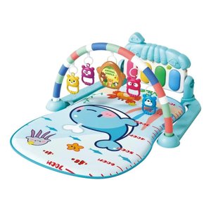 Tapete de Atividades Interativo Bebê Musical com Piano Azul