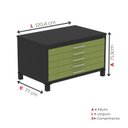Ver imagem 3 de Mapoteca Mont 5 Gavetas 71,3cm x 120,4cm Aço Cinza/Preto/Verde