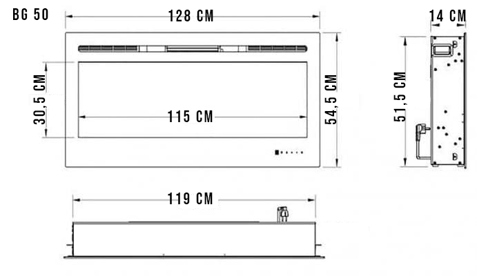 LAREIRA ELETRICA, TELA 50", TENSAO 127V, FREQUENCIA 60HZ, POTENCIA 1500W, IPXO, CLASSE I - COR BRANC - 4